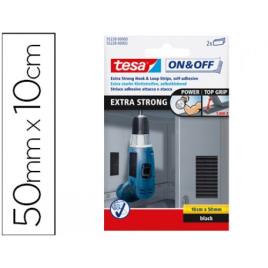 Velcro Auto Adesivo Preto Tiras 10cmx50mm Blister 2 Unidades Tesa