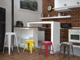 Conjunto de 2 bancos de bar 60 cm preto com dourado CABRILLO