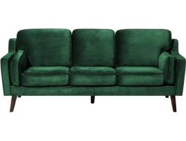 Sofá BELIANI Lokka (Verde - Tecido - Lugares: 3)