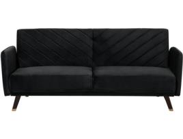 Sofá-Cama BELIANI Senja (Preto - Poliéster - Lugares: 3)