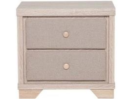 Mesa de Cabeceira BELIANI Berck (Bege - 55x40x52 cm - Madeira)