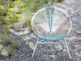 Cadeira de jardim em rattan multicolor azul ACAPULCO