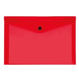 Beautone Envelope A4, Capacidade para 50 Folhas, Polipropileno, Vermelho Transparente