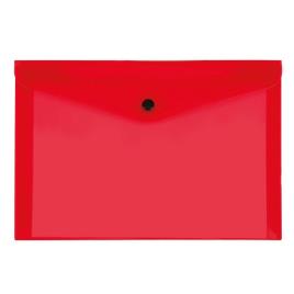 Beautone Envelope A4, Capacidade para 50 Folhas, Polipropileno, Vermelho Transparente