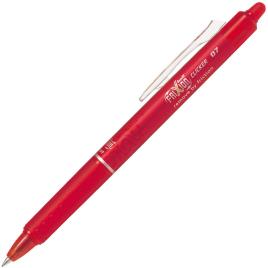 PILOT Esferográfica de Gel Retrátil FriXion Ball Clicker, Ponta Média de 0,7 mm, Corpo Vermelho de Plástico com Pega, Tinta Vermelha