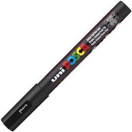 POSCA Marcador PC-3M, Ponta Redonda Fina 0,9 mm - 1,3 mm, Tecnologia de tinta líquida, Preto