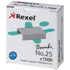 REXEL Agrafos Bambi, Nº. 25, Caixa 1 500