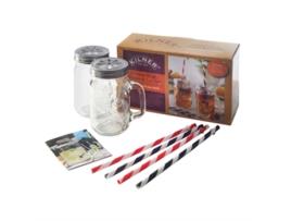Conjunto 2 Canecas, 4 Palhinhas e Acessórios Kilner 0.4l