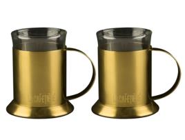 Conjunto de 2 Chávenas LA CAFETIÈRE Ouro Escovado