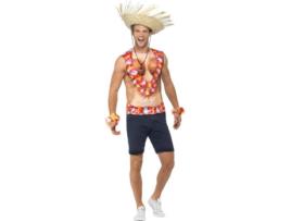 Fato de Homem DISFRAZZES T-Shirt S/ Mangas Havaiano (Tam: L)