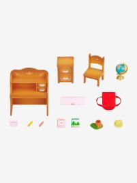 5220 - Conjunto de móveis e Mamã Coelho Chocolate SYLVANIAN FAMILIES branco escuro liso com motivo  