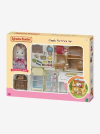 5220 - Conjunto de móveis e Mamã Coelho Chocolate SYLVANIAN FAMILIES branco escuro liso com motivo  