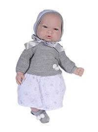 Boneca Alex Reborn com vestido cinzento 45