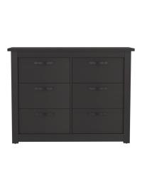 Conforto duplo com 6 gavetas Becca preto UNIQUE