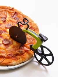 Cortador piza duplo corte bicicleta verde