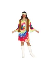 Traje de hippie com colete para mulher multicor S