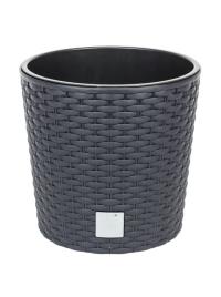 Modelo Maceta rodada plástico redondo cinzento 25