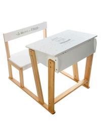 Mesa infantil com banco tudo em um - 64x79x58cm branco UNIQUE