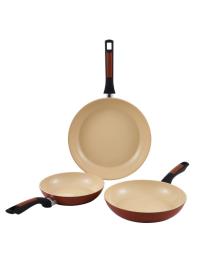 Conjunto 3pc Sarterén (20 + 24 + 28 cm) Safari de indução de alumínio forjado Benetton multicor UNIQUE