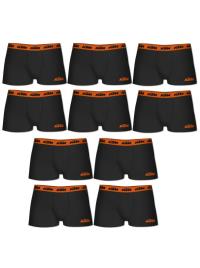 Pacote 10 cor preta boxer para homens preto XXL