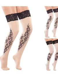 Meias com tatuagens em modelos variados multicor UNIQUE