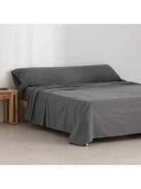 Conjunto de lençol de flanela antracite 100% algodão cinzento 180