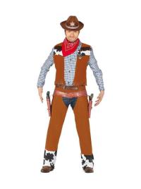 Fato de cowboy com colete para homem multicor M