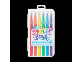 Conjunto 12 Canetas Ponta Pincel Brilliant Brush