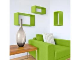 Conjunto de 3 prateleiras de parede para sala de estar prateleira cubo retangular Trittico