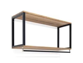 Cabides Suspensos  BO x  FURNITURE (Madeira - Preto - 120 x 30 x 55.5 cm)