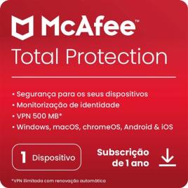 McAfee Total Protection - 1 Dispositivo - 1 Ano