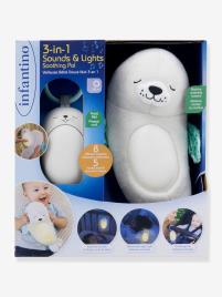 Luz de presença Leão-marinho bebé, Noite Suave, 3 em 1 - INFANTINO cinzento