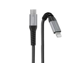 Mooov Cabo Lightning Mfi/usb-c Refor?ado Ultimate p/ Iphone Ipad 1 m Preto
