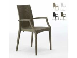20 Cadeiras apoio braços bar jardim poly rattan Bistrot Arm Grand Soleil
