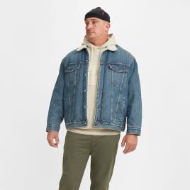 Levis Big & Tall Casaco de ganga, forro em sherpa, Big and Tall