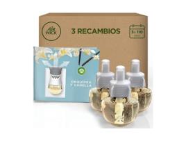 Air Wick Recambio Ambientador Eléctrico, Aroma A Orquídea Y Vainilla Pack 3 Recambios