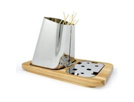 Suporte para espetos mesa arrosticini base de aço madeira Gran Sasso Plus