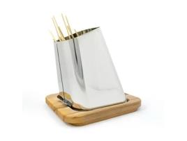 Suporte para espetos mesa arrosticini base de aço madeira Gran Sasso