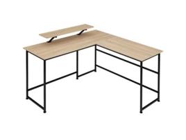 Mesa De Escritório Melrose TECTAKE (Madeira Industrial Clara - Madeira mdf - 130 x 140 x 76.5 cm)