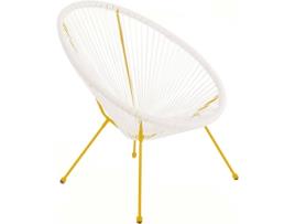 Cadeirão de Jardim Acapulco (Amarelo e Branco - Rattan - 73x80x85cm)