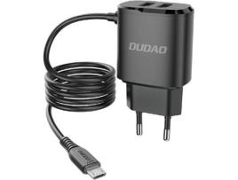 Carregador DUDAO 6970379610497 (Preto - USB-A - 12 W - 2 Portas)
