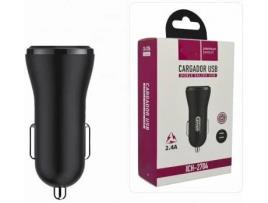 Carregador LKS Dual USB (5V - 2.4A - 12W - Carga rápida - 12V/24V)