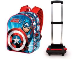 Mochila Trolley CAPITÁN AMÉRICA (Azul - Poliéster - 40x31x15 cm)