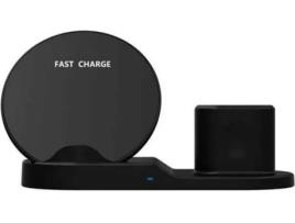 Base de Carregamento JUSTGREENBOX 3 em 1 (Qi - Preto)