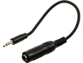 Cabo de Áudio VALUELINE (Jack 3.5mm - Jack 6.3mm - 20 cm - Preto)