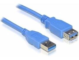 Cabo USB DELOCK USB A/USB A 3 m Macho/Fêmea Azul