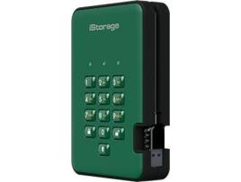 Disco HDD externo ISTORAGE diskAshur 2 Verde 4 TB (Verde - 4 TB - USB 3.1)