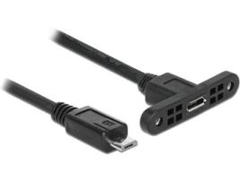 Cabo USB DELOCK Micro-USB B/Micro-USB B 0.25 m Macho/Fêmea Preto