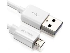 Cabo de Dados DELEYCON (USB A - Micro USB B - 15 cm - Branco)