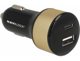 Carregador Auto NAVILOCK 63069 (1 USB - 1 USB-C - Preto)